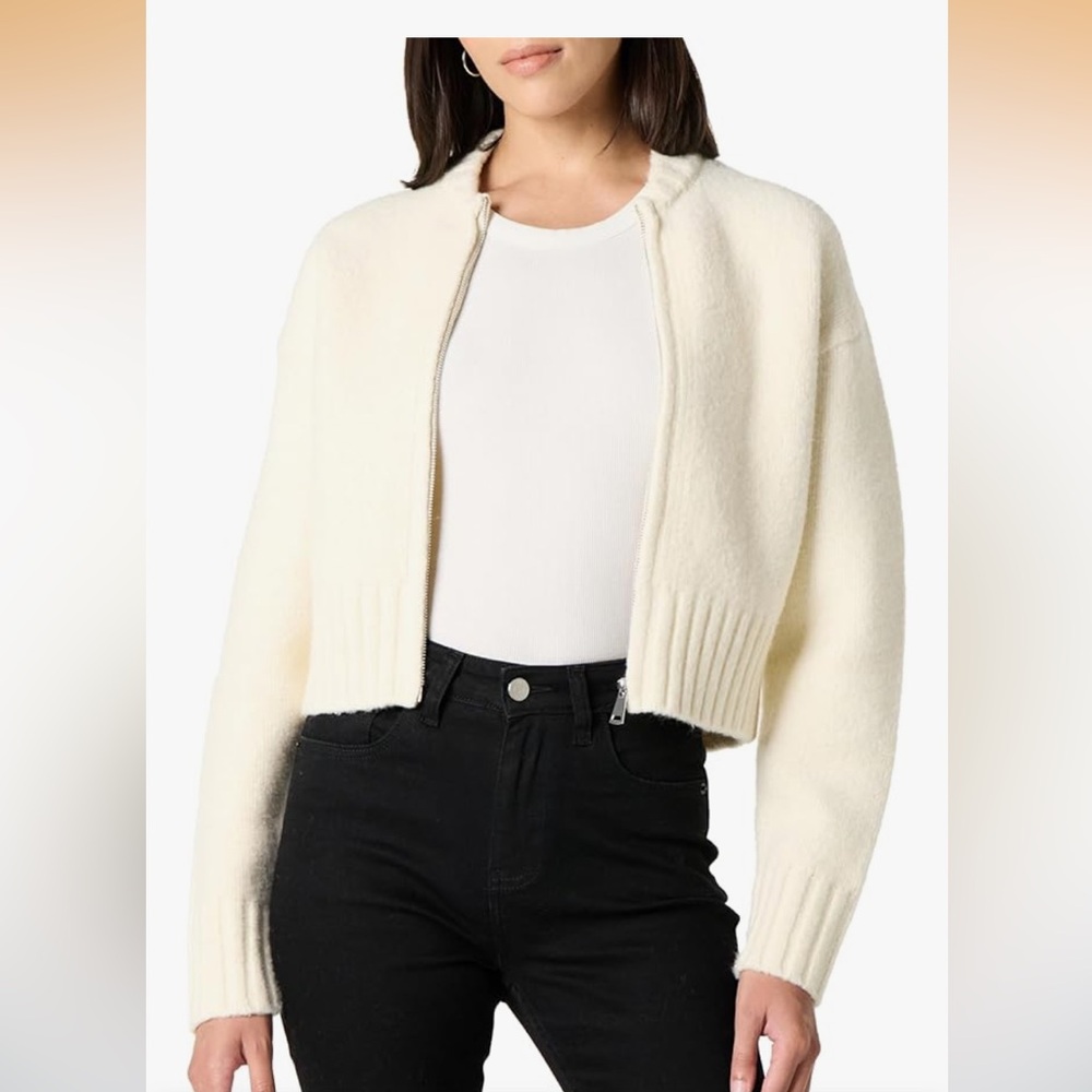 The Drop women’s Brynne Bomber Cropped Sweater Cardigan size 4X very heavy too